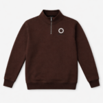 Men’s Premium Half-Zip Winter Sweatshirt – Chocolate Brown