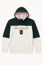 Rolls Royce Men’s Premium Winter Hoodie – Sherpa Lined (White & Navy Blue)